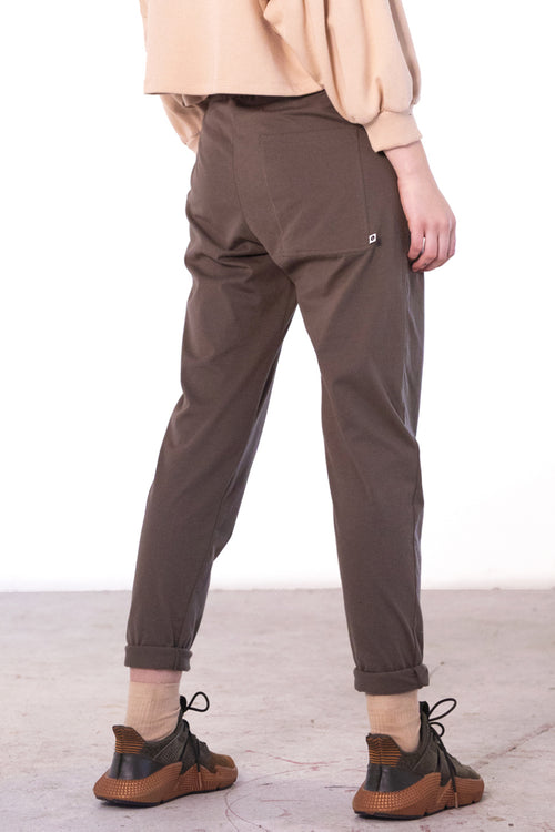 Foundation Taupe Relaxed Organic Cotton Pant WW Pants ReCreate   
