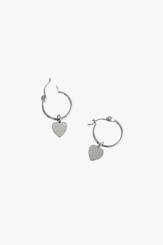 Heart Sleeper Earrings Rhodium ACC Jewellery Flo Gives Back 15% to Women In Need   