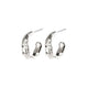 Bathilda Beaten Semi Hoop EOL Silver Earrings