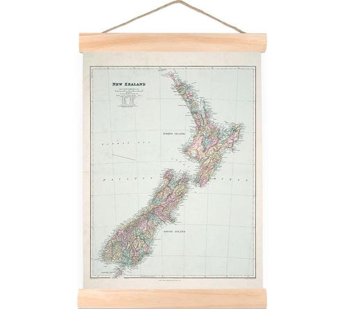 Map of New Zealand Wall Chart Small 310mm Wide HW Art - Wall Decor, Clock, Wall Mirror 100% NZ   