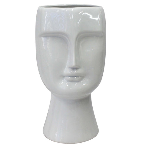 Angelo Large White Ceramic Face Vase HW Decor - Bookend, Hook, Urn, Vase, Sculpture Le Forge   