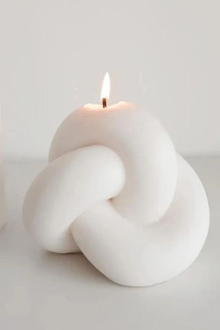 Infinity Knot Decorative White Unscented Candle HW Fragrance - Candle, Diffuser, Room Spray, Oil Nani + Co   