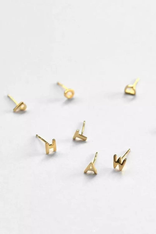 Little Letter Single Stud Gold Earring EOL ACC Jewellery Sophie   