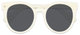 Mystique Circular Clear Framed Sunglasses with Black Lens