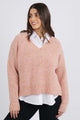 Mariana Pink Marle V Neck Knit