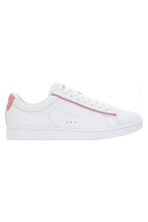 Carnaby Evo White with Pink Trim Leather Sneaker ACC Shoes - Sneakers LaCoste   