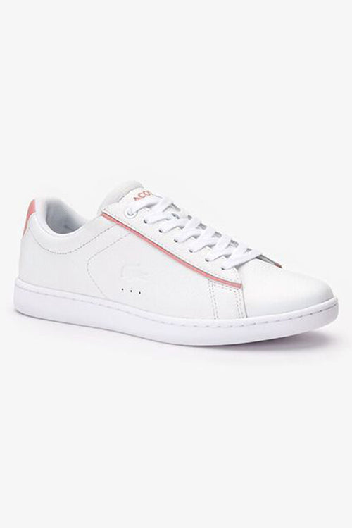 Carnaby Evo White with Pink Trim Leather Sneaker ACC Shoes - Sneakers LaCoste   