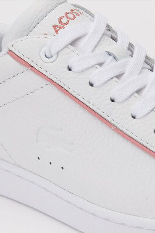 Carnaby Evo White with Pink Trim Leather Sneaker ACC Shoes - Sneakers LaCoste   