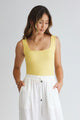 Devoted Yellow Square Neck Cropped Rib Tank