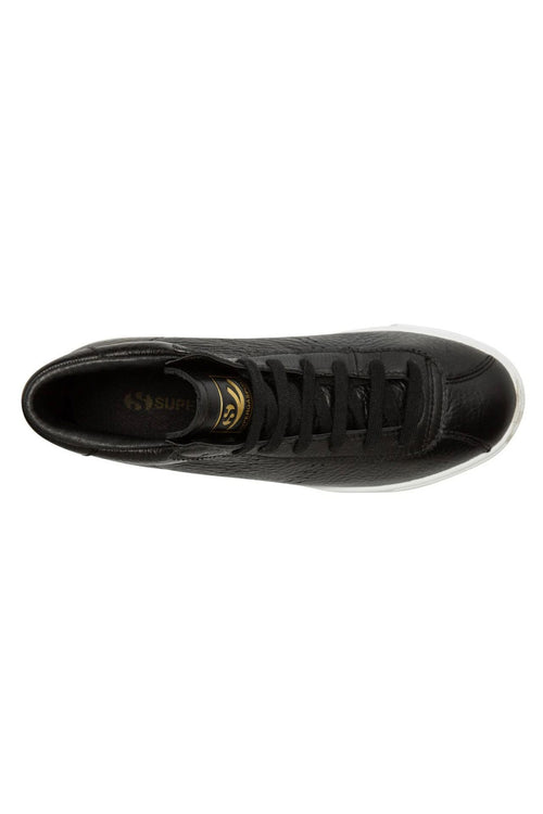 2871 Club S Comfleau Black Leather High Ankle Sneaker ACC Shoes - Sneakers Superga   