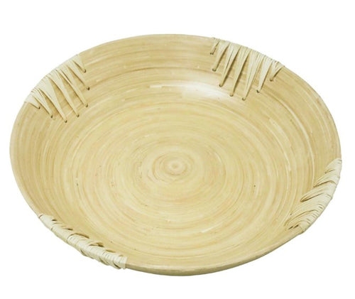 Anika Bamboo and Rattan Platter Natural 25cmdia HW Serveware - Plate, Bowl, Servers, Dish, Platter Robert Mark   