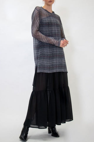 Teresa Recycled Tiered Black Share Maxi Skirt WW Skirt Staple + Cloth   