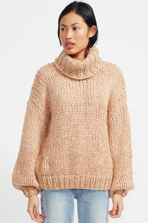 Aspen Chunky Knit Oversized Caramel Jumper WW Knitwear Staple The Label   