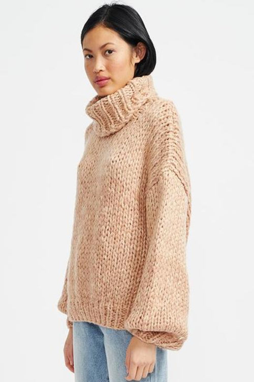 Aspen Chunky Knit Oversized Caramel Jumper WW Knitwear Staple The Label   