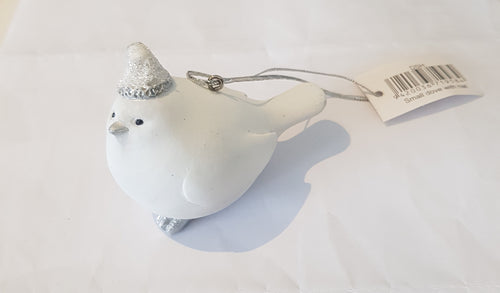 Small White Hanging Dove with Hat HW Christmas Alisons Acquisitions   