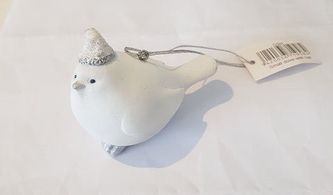 Small White Hanging Dove with Hat HW Christmas Alisons Acquisitions   