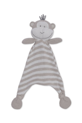 Max the Monkey Softie Security Blanket Grey HW Kids Living Textiles   