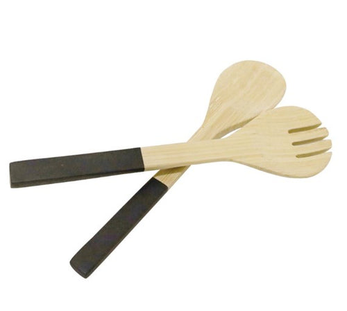 Alia Bamboo Salad Servers Black 30cm HW Serveware - Plate, Bowl, Servers, Dish, Platter Robert Mark   