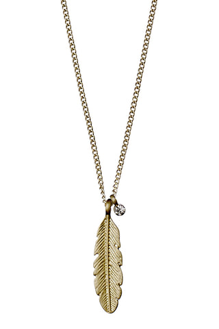 Lauren Feather Pendant Necklace ACC Jewellery Pilgrim Gold  