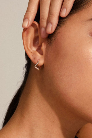 Alberte Organic Shape Hoop Earrings Silver ACC Jewellery Pilgrim   