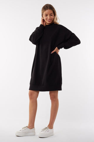 Liberty Knit LS Black Mini Dress WW Dress Silent Theory   