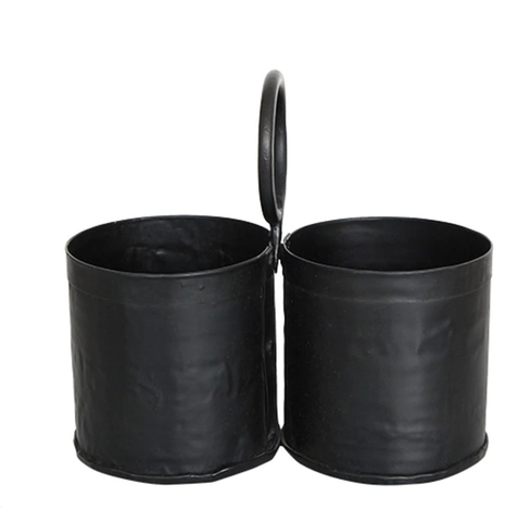 Utensil Holder Black Metal HW Storage - Stand, Bottle, Box, Basket, Tray French Country   