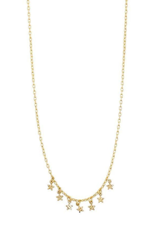 Regina Seven Mini Stars Gold Pendant Necklace ACC Jewellery Pilgrim   