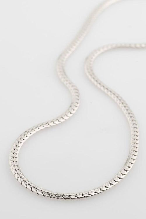 Talia Flat Snake Chain Silver Necklace EOL ACC Jewellery Pilgrim   