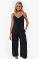 Nina Strappy Black Washed Jumpsuit