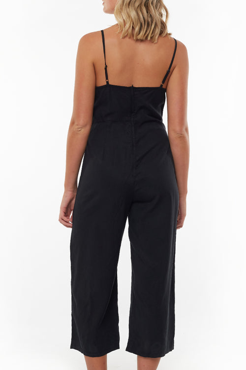 Nina Strappy Black Washed Jumpsuit WW Jumpsuit All About Eve   