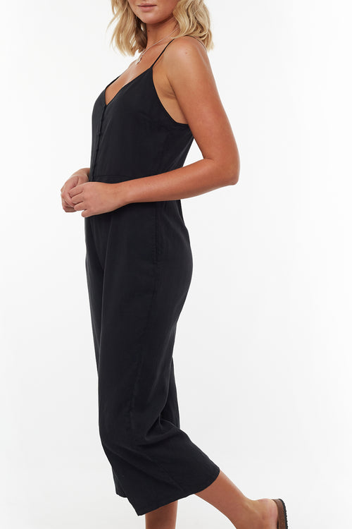 Nina Strappy Black Washed Jumpsuit WW Jumpsuit All About Eve   