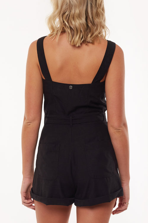 Utility Button Front Black Playsuit WW Jumpsuit All About Eve   