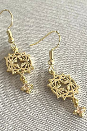 Starseed Gold Mini Embellished Hook Earrings EOL ACC Jewellery Lindi Kingi   
