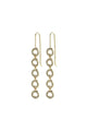 Tessa Preciosa Crystals on Linked Hanging Small EOL Gold Circles Hook Earrings