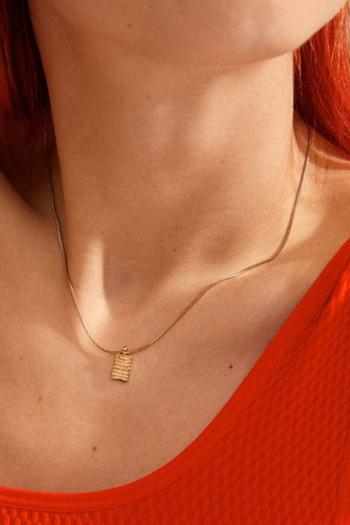 Jemma Gold Plated Textured Pendant Necklace ACC Jewellery Pilgrim   
