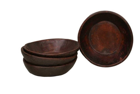 Antique Wooden Chapati Bowl Polished Small HW Serveware - Plate, Bowl, Servers, Dish, Platter CC Interiors   