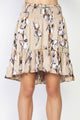 Jenna Silky Satin Fawn Floral Mini Skirt