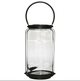 Cabin Lantern Tall Dark Brown Metal and Glass 17cmLx17cmWx45cmH