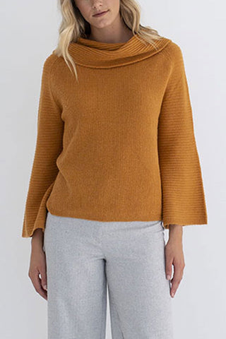 Stella Wide Neck and Sleeve Ginger Jumper WW Knitwear Humidity Lifestyle   