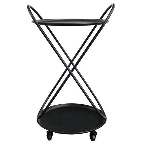 Cross Bar Black Side Tray Table HW Furniture - Chair, Table, Floor Mirror, Shelf Le Forge   