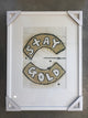 Federation Stay Gold Print White Frame Gold and White 500 x 640 mm