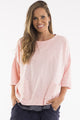 Fundamental Mazie Impatience Pink Crop Sleeve Sweatshirt