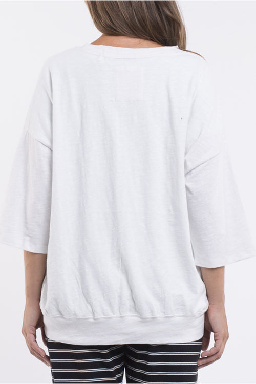 Maizie White Crop Sleeve Sweatshirt WW Sweatshirt Elm   