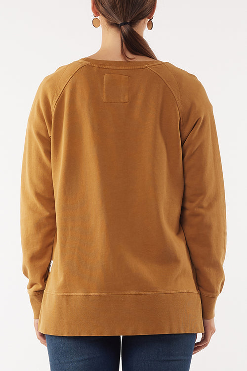 Fundamental Sydney LS Deep Mustard Crew WW Sweatshirt Elm   