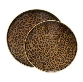 Round Leopard Print Large Tray 345x40cm HW Serveware - Plate, Bowl, Servers, Dish, Platter CC Interiors   