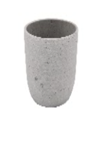 Concrete Look Grey Small Rounded Planter HW Planters, Foliage, Artificial Flowers Griff   