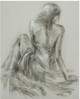 Sultry 1 Charcoal Woman Sketch on Linen with White Paint Detailing 80x100cm