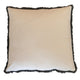 Velvet Fringed Ivory Cushion 45x45cm