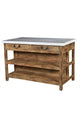 Lars Large Marble Top Kitchen Island Bench