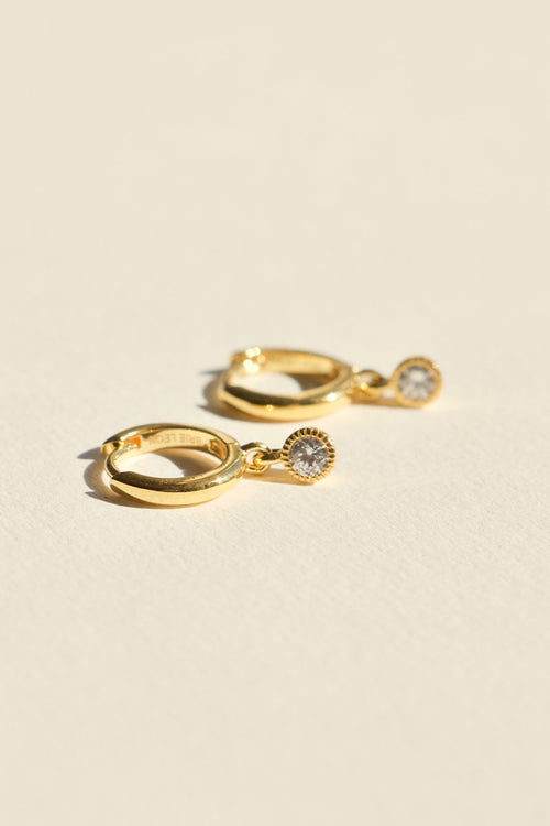 Redondo Drop Sleeper 18k Gold Plated Huggie Earrings ACC Jewellery Brie Leon   